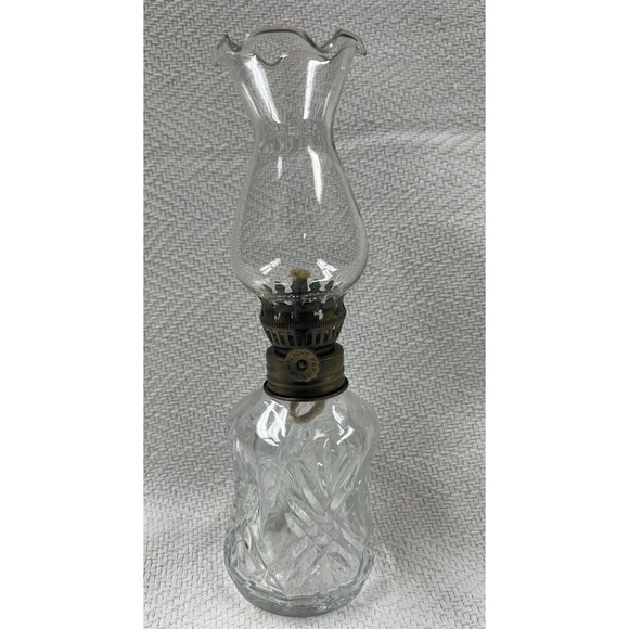 Lamplight Farms Oil Lamp Vintage Made in Austria Unused Clear Glass 8.5” - Picture 1 of 9